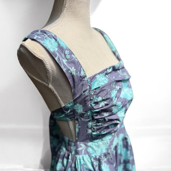 🌻FREE PEOPLE Meet Me In Maui Printed Mini Dress In Blue Size Small New Cond. - Picture 10 of 12